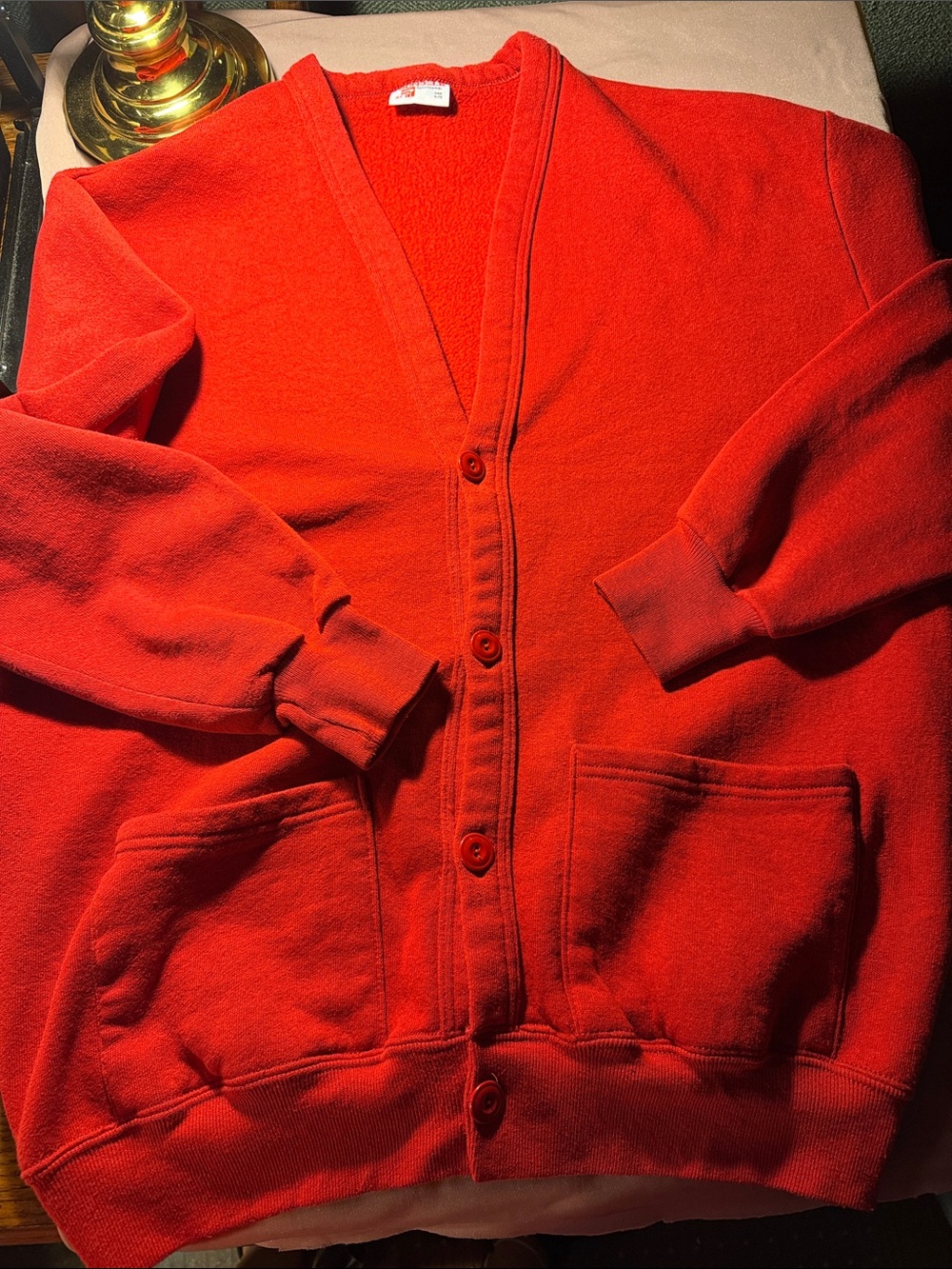 Sunbelt Red Button-Front Cardigan Sweater